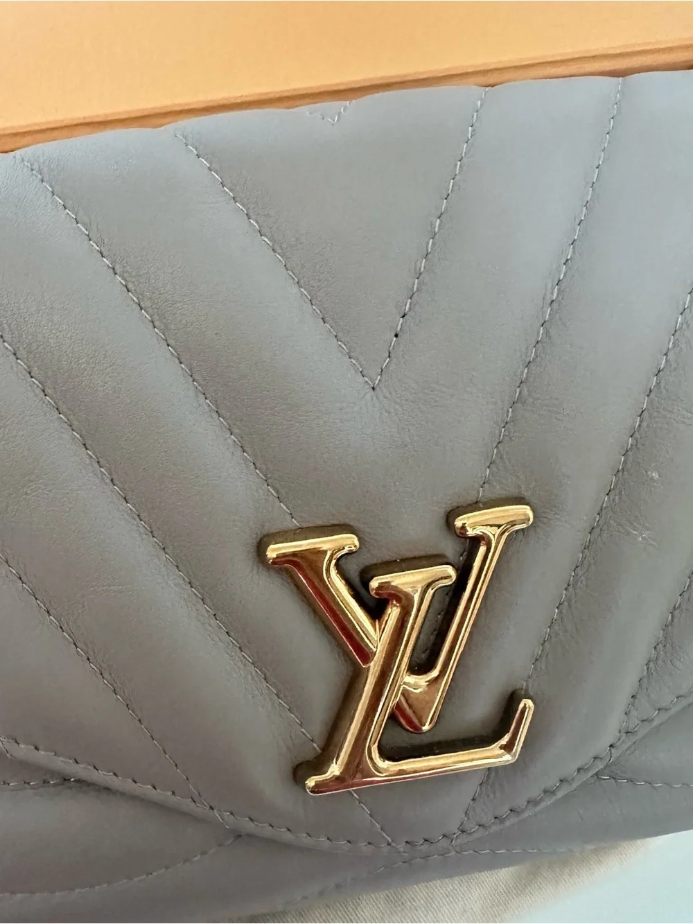 Louis Vuitton Taupe Quilted Shoulder Bag with Gold Hardware